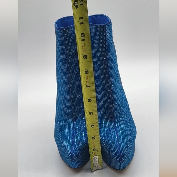 337- Jessica Simpson Odeda2 Blue Hour Micro Flash Ankle Boots Size 8.5M NWT - Picture 6 of 13
